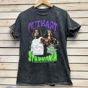 Outkast Black Cotton T-Shirt Stankonia Graphic Acid Wash Hip Hop Rap Tee Size M